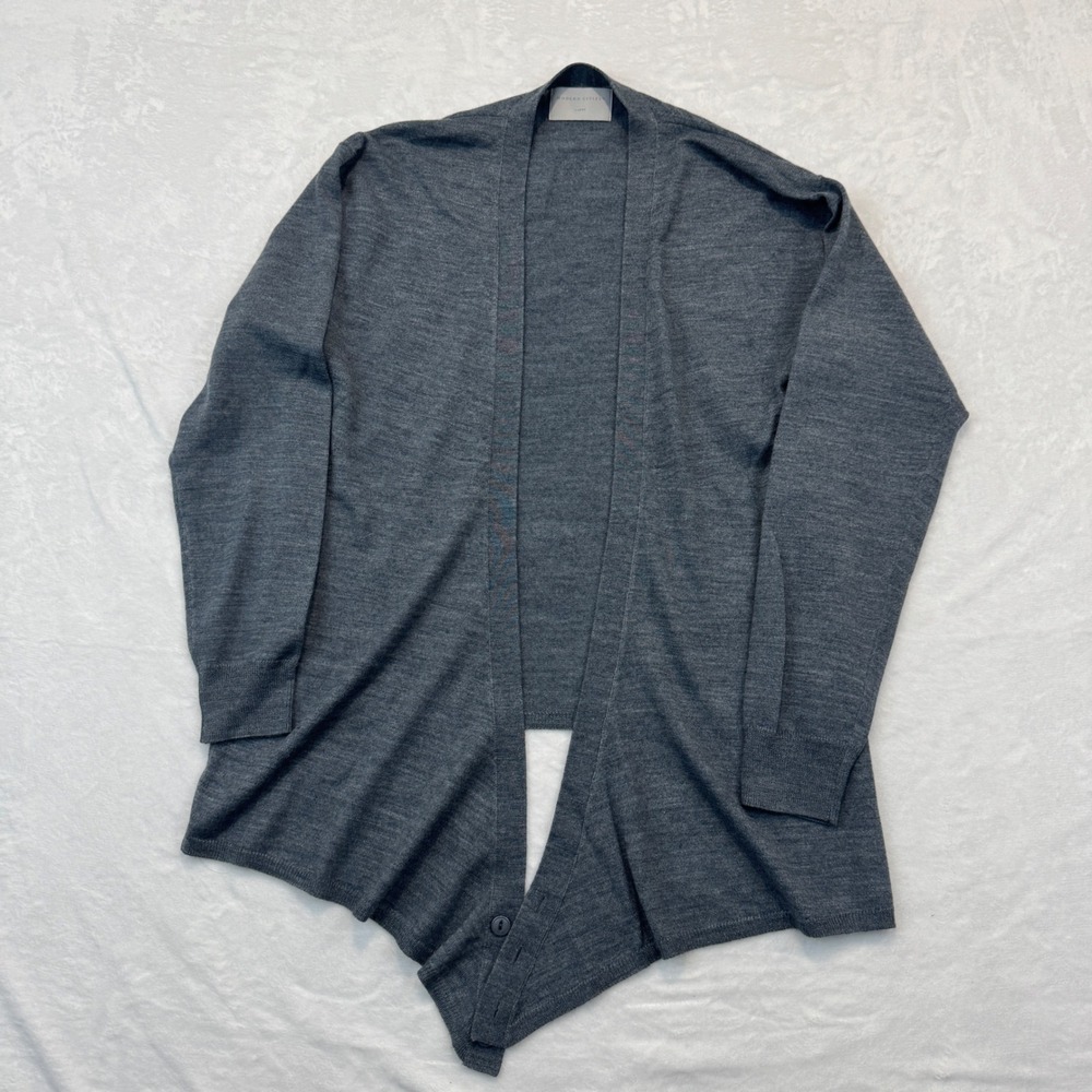 Modern Citizen Merino Wool Blend Convertible Wrap Cardigan Heather Grey Large